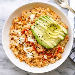 Bbq salmon rice bowl joeys