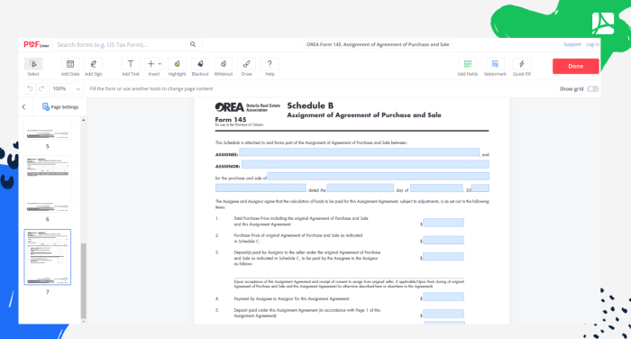 Orea commercial agreement of purchase and sale