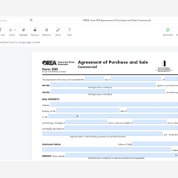 Orea commercial agreement of purchase and sale