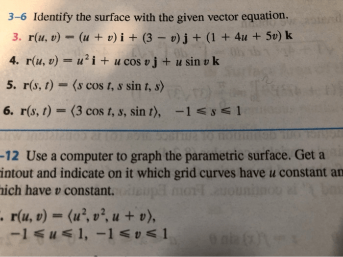 Identify the surface with the vector function